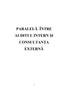 Referat - Paralelă între Auditul Intern și Consultanța Externă