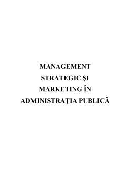 Proiect - Management strategic și marketing în administrația publică locală