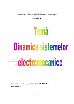 Seminar - Seminar dinamica sistemelor electromecanice