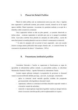 Proiect - Plan de Campanie de Relatii Publice in Autoritatea Nationala a Vamilor