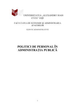 Proiect - Politici de Personal în Administrația Publică