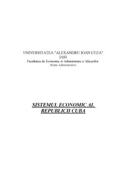 Referat - Sistemul economic al Republicii Cuba