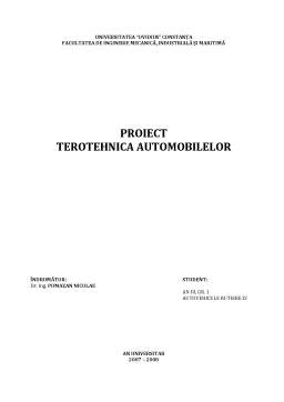 Proiect - Terotehnica autovehiculelor - proiectarea unui atelier de întreținere prement