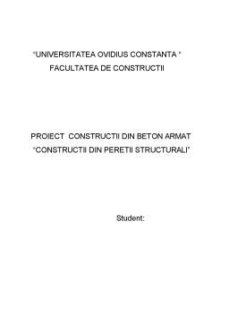 Proiect - Construcție din pereți structurali