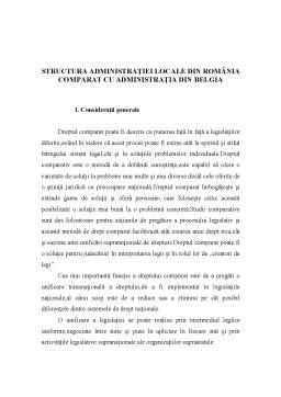 Referat - Structura administrației locale din România comparată cu administrația din Belgia