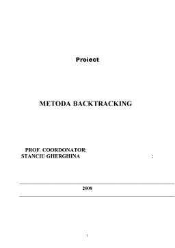 Proiect - Metoda backtracking