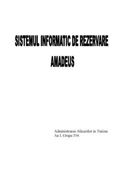 Referat - Sistemul Informatic de Rezervare Amadeus