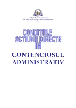 Referat - Conditiile Actiunii Directe in Contenciosul Administrativ