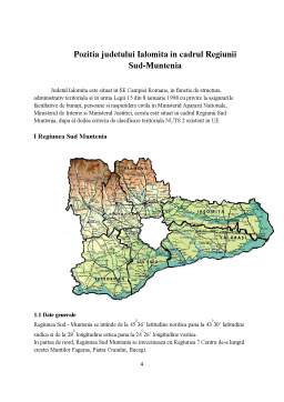 Proiect - Poziția județului Ialomița în cadrul regiunii Sud-Muntenia