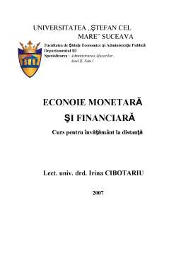 Curs - Econoie Monetară și Financiară