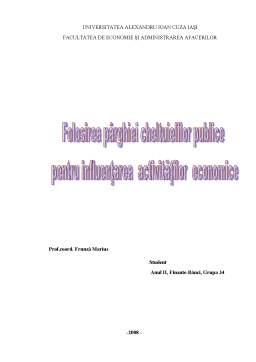 Referat - Folosirea pârghiei cheltuielilor publice pentru influențarea activităților economice