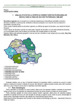 Proiect - Analiza statistică a regiunii de dezvoltare Oltenia de sud vest
