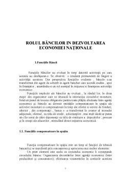 Referat - Rolul Băncilor în Dezvoltarea Economiei Naționale