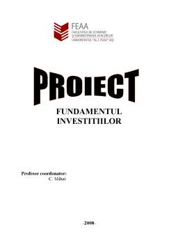 Proiect - Fundamentul investițiilor - SC Maricom SA