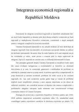 Referat - Integrarea Economică Regională a Republicii Moldova