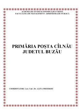 Proiect - Proiect practică Primărie Poșta Câlnău, Buzău