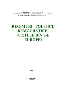 Proiect - Regimuri politice democratice - statele din S-E Europei