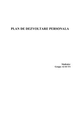 Referat - Plan de dezvoltare personală