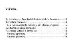 Referat - Dinamica companiilor de telefonie mobilă - Cosmote