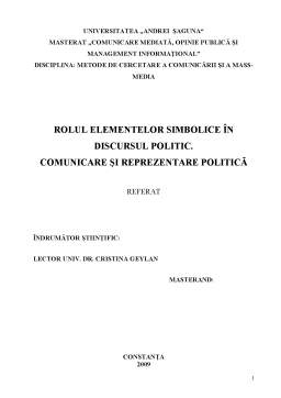 Proiect - Rolul Elementelor Simbolice în Discursul Politic