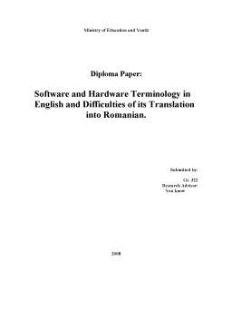 Proiect - Software and Hardware Terminology în English and Difficulties of its Translation