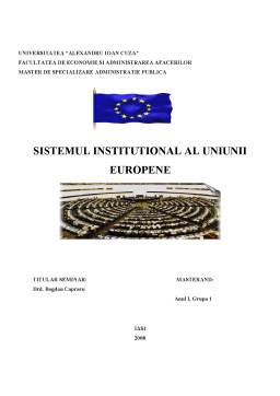 Referat - Sistemul instituțional al Uniunii Europene