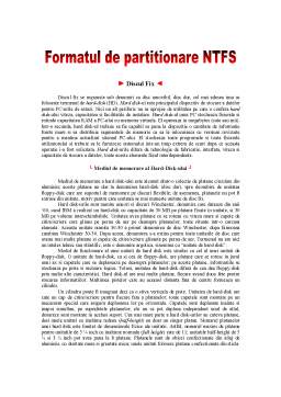 Proiect - Formatul de partiționare NTFS