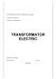 Transformator Electric Trifazat