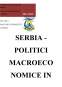 Serbia - politici macroeconomice în turism