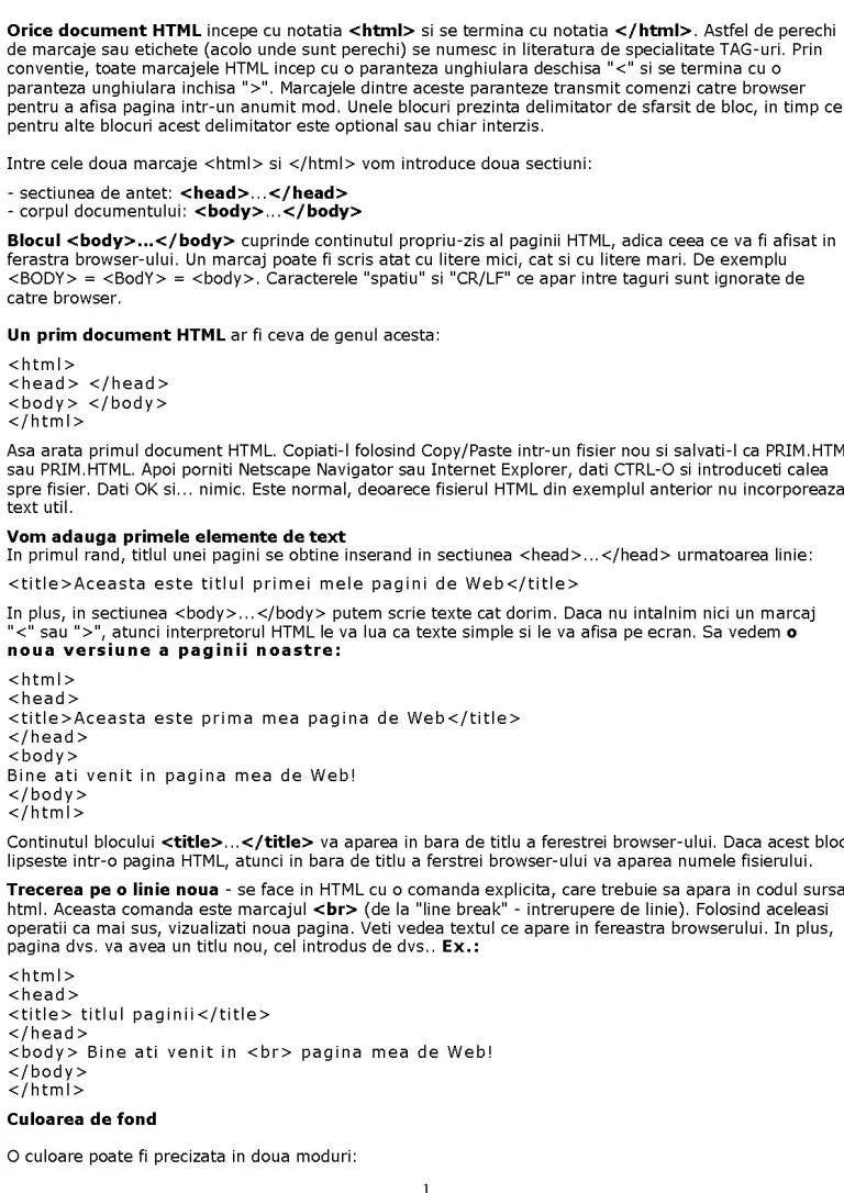 Fundamente HTML - Curs - Limbaje de Programare #104283 | RegieLive