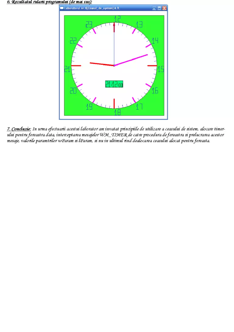 Ceasul Sistemului Windows - Laborator - Limbaje de Programare #121509 ...