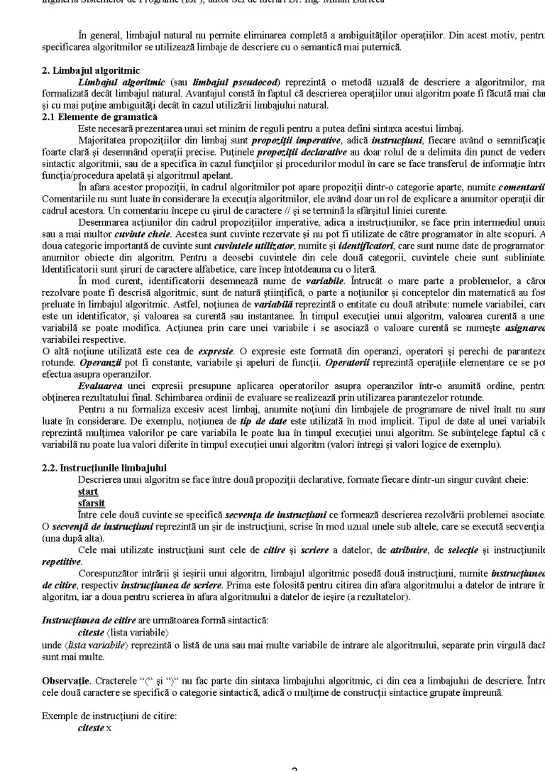 Ingineria Sistemelor de Programe - Capitolul 3 - Curs - Limbaje de ...