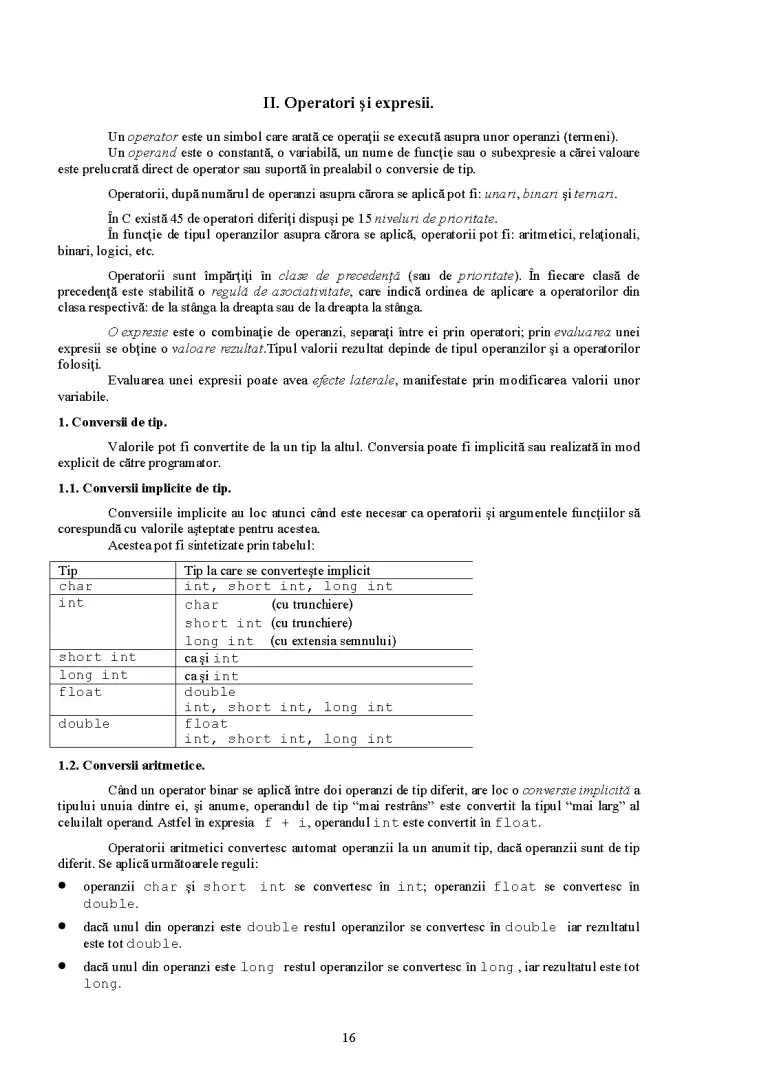 Tipuri, variabile, operatori și expresii în C și C++ - Curs ...