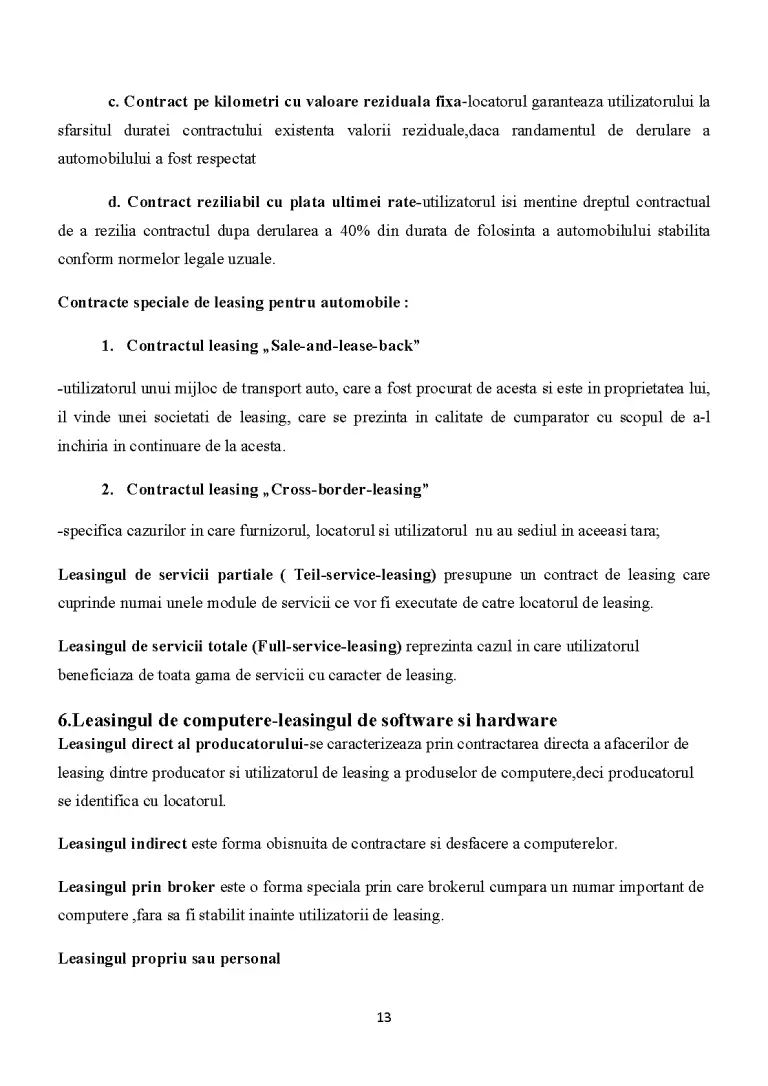 Leasingul Contractul de Leasing - Referat - Drept Comercial #186663 | RegieLive
