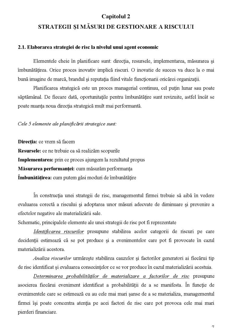 Managementul Riscului Managementul Riscului în Cadrul Firmei - Proiect - Management #189855 ...