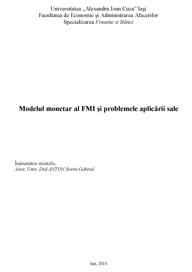 modelul-monetar-al-fmi-i-problemele-aplic-rii-sale-proiect
