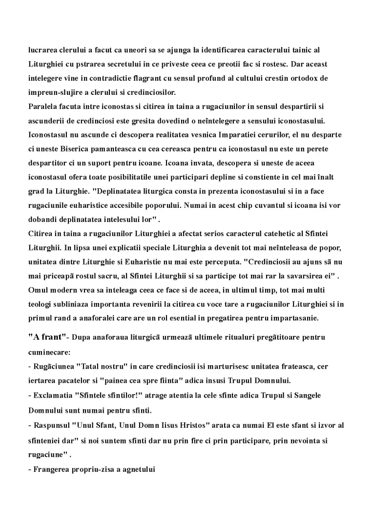Aspectul Eshatologic al Euharistiei - Proiect - Religie #200691 | RegieLive