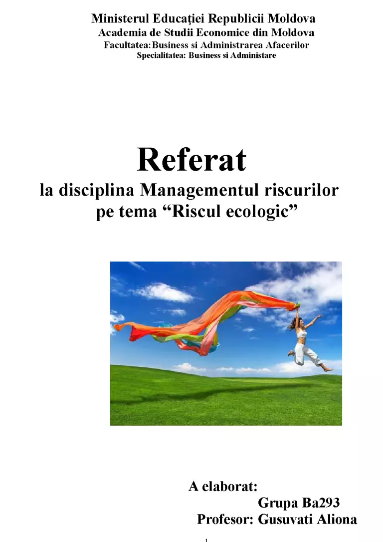 Riscul Ecologic - Referat - Management #232408 | RegieLive