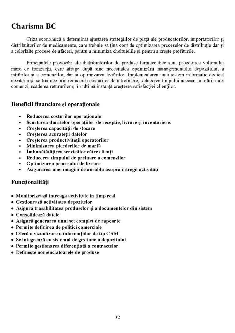 Analiza comparativă a produselor ERP Siveco Applications și Charisma ...
