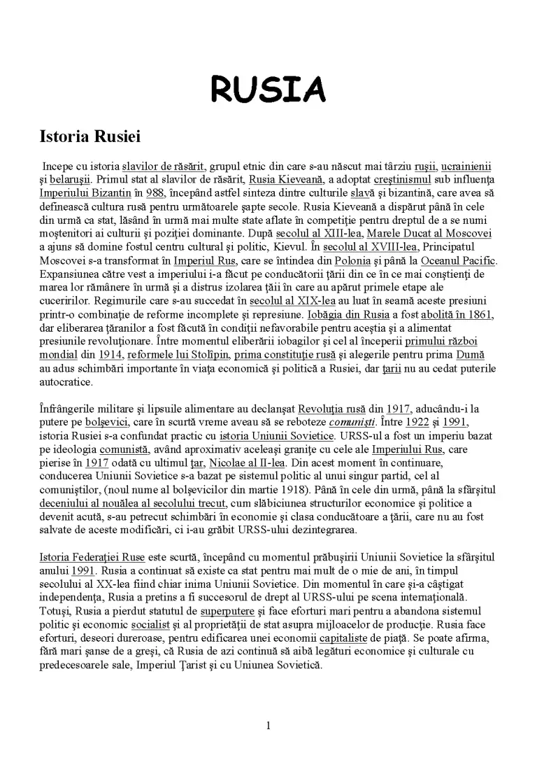 Istoria Rusiei - Referat - Istorie Universală #269552 | RegieLive