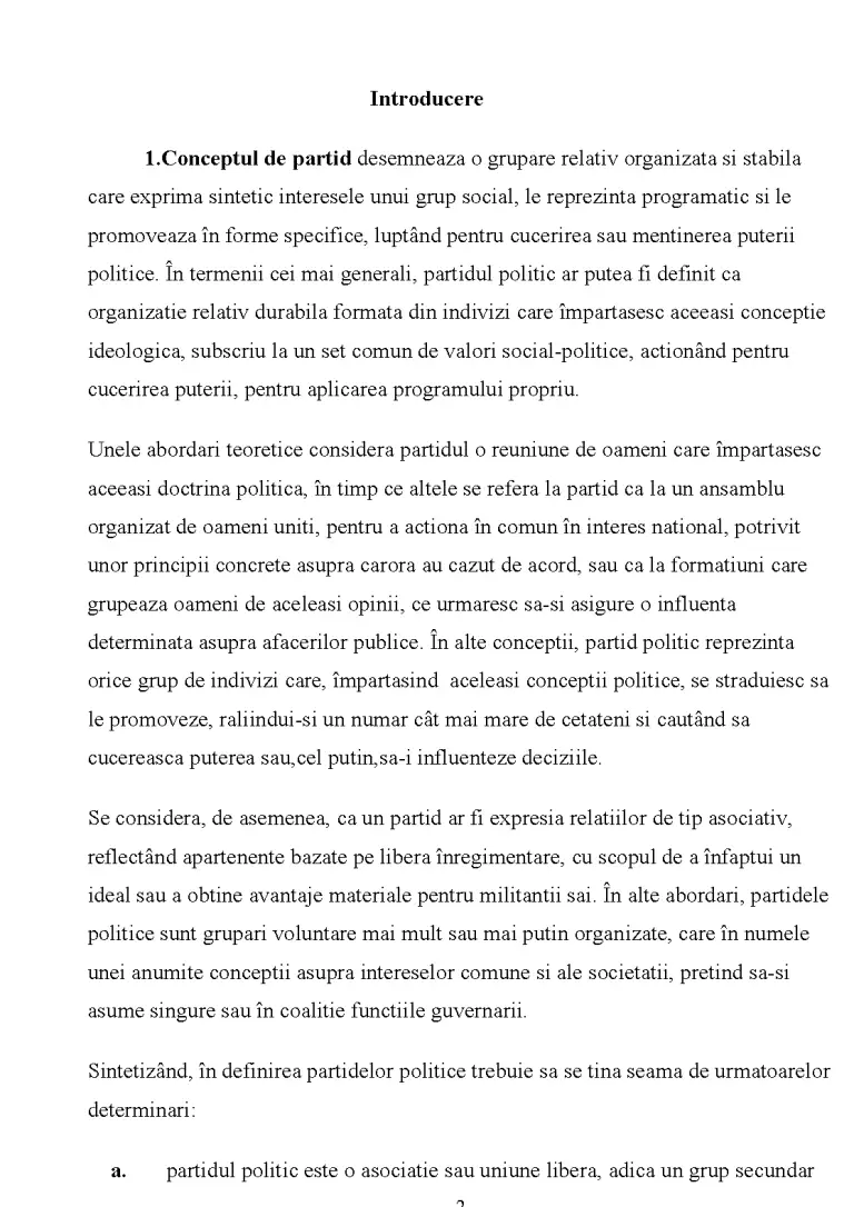 Partid Conceptul de partid politic - trăsăturile partidului politic - Referat ...