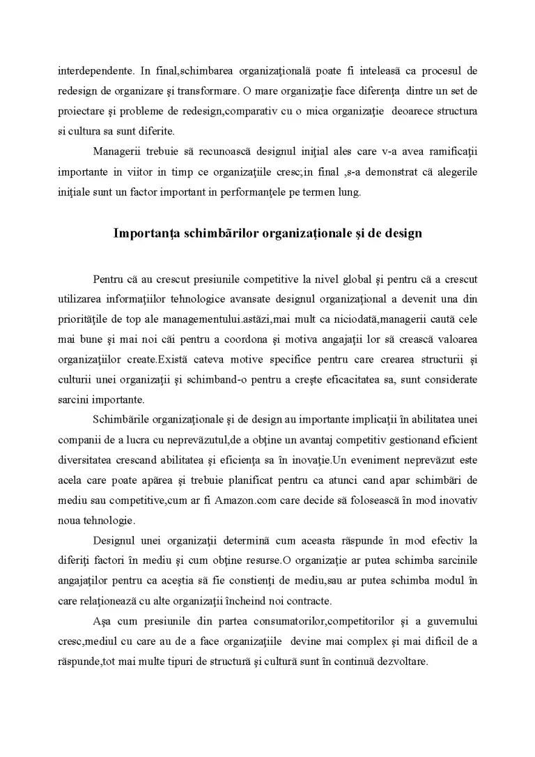 Design Organizațional - Referat - Economie #294022 | RegieLive