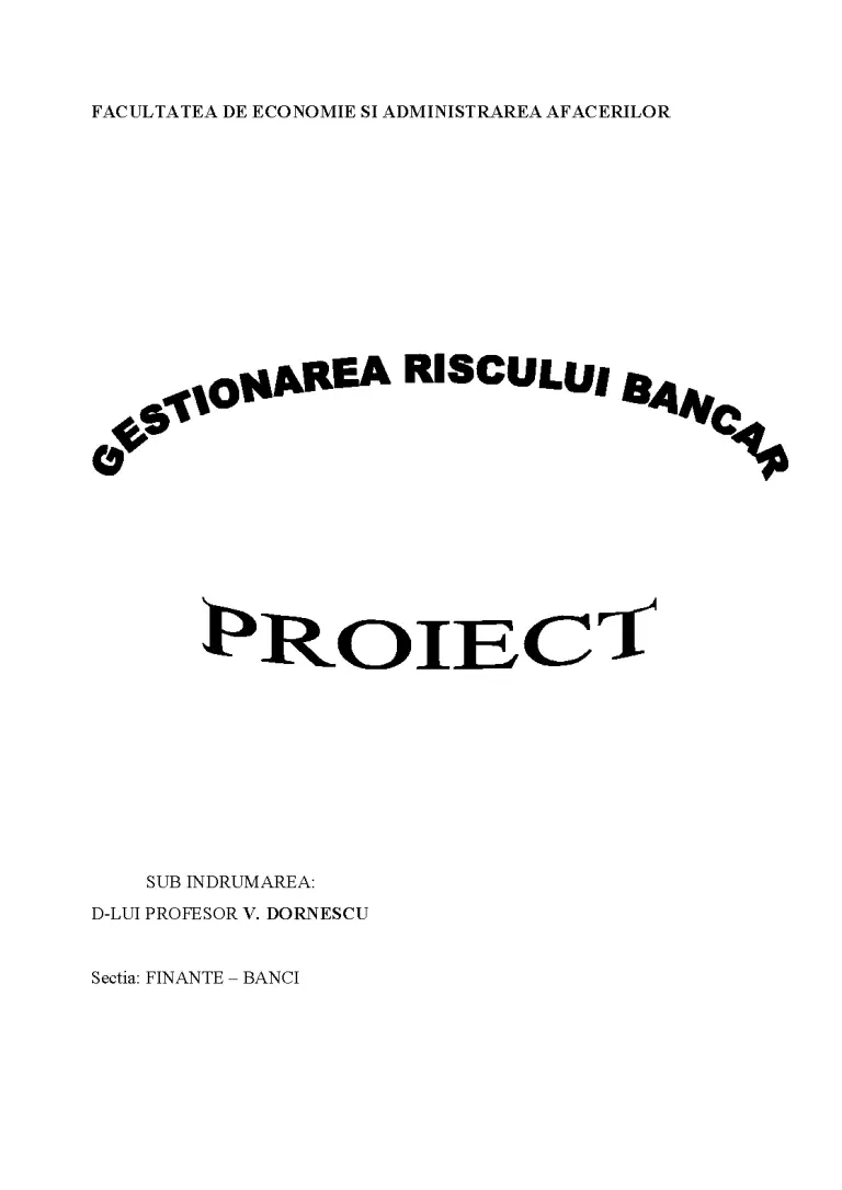 Transfer Area Riscului Gestionarea Riscului Bancar - Referat - Finanțe #30316 | RegieLive