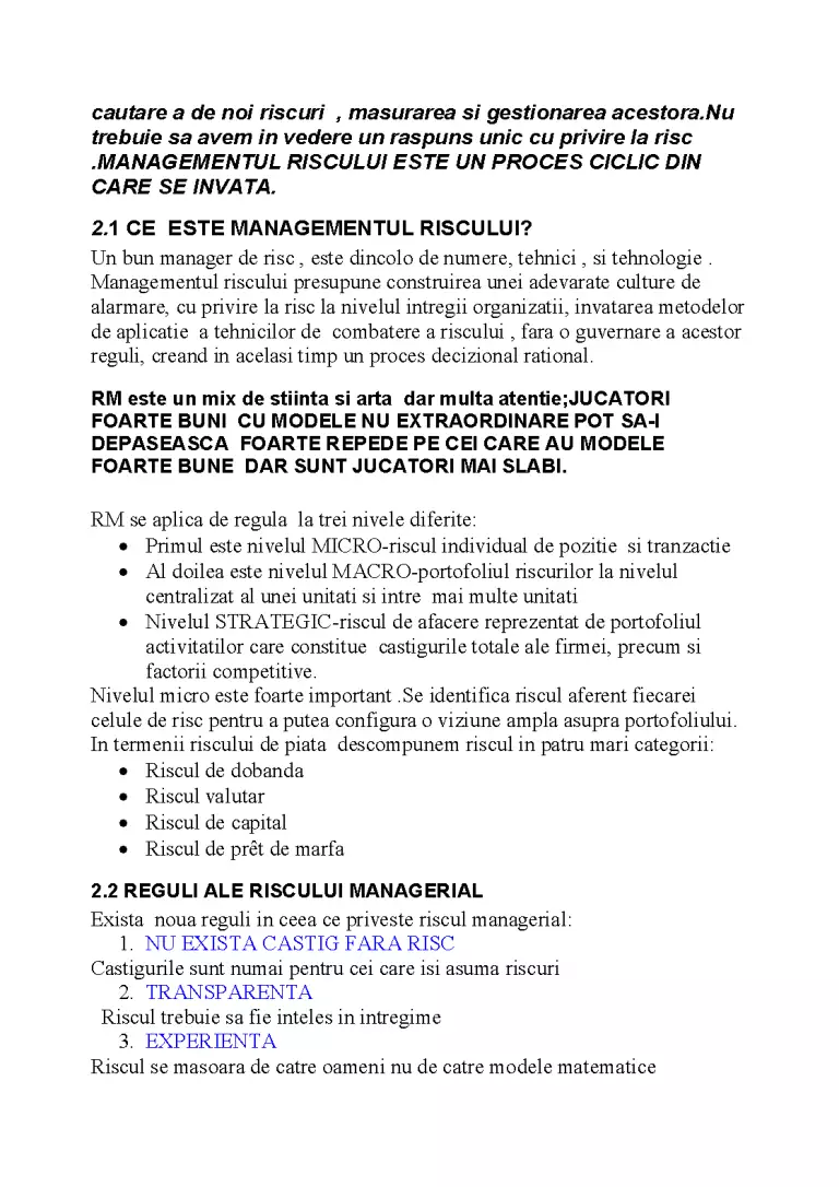 Managementul Riscului Managementul Riscului - Proiect - Management #332795 | RegieLive