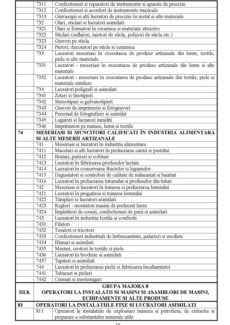 Clasificarea Ocupațiilor din România - Curs - Alte domenii #336943 ...