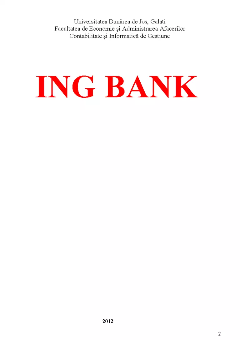 ING BANK - Proiect - Economie #342589 | RegieLive