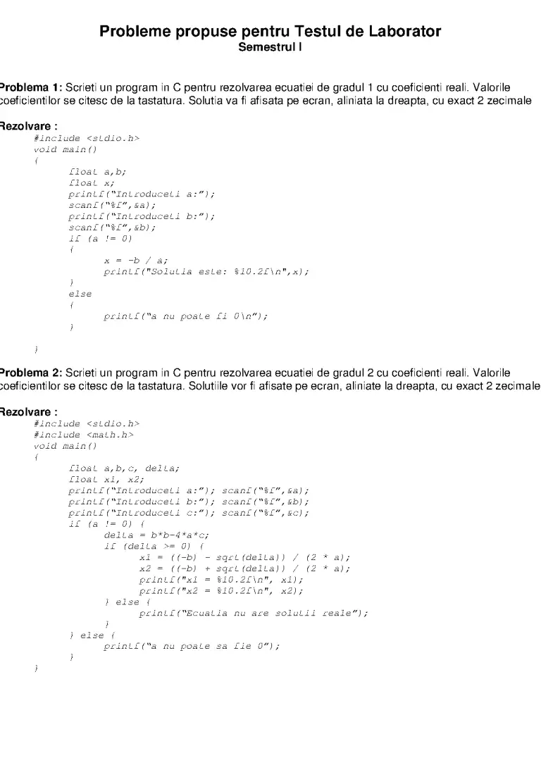 Probleme C++ - Laborator - Calculatoare #36957 | RegieLive