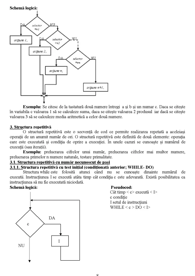 Structuri de control - Curs - Calculatoare #382593 | RegieLive
