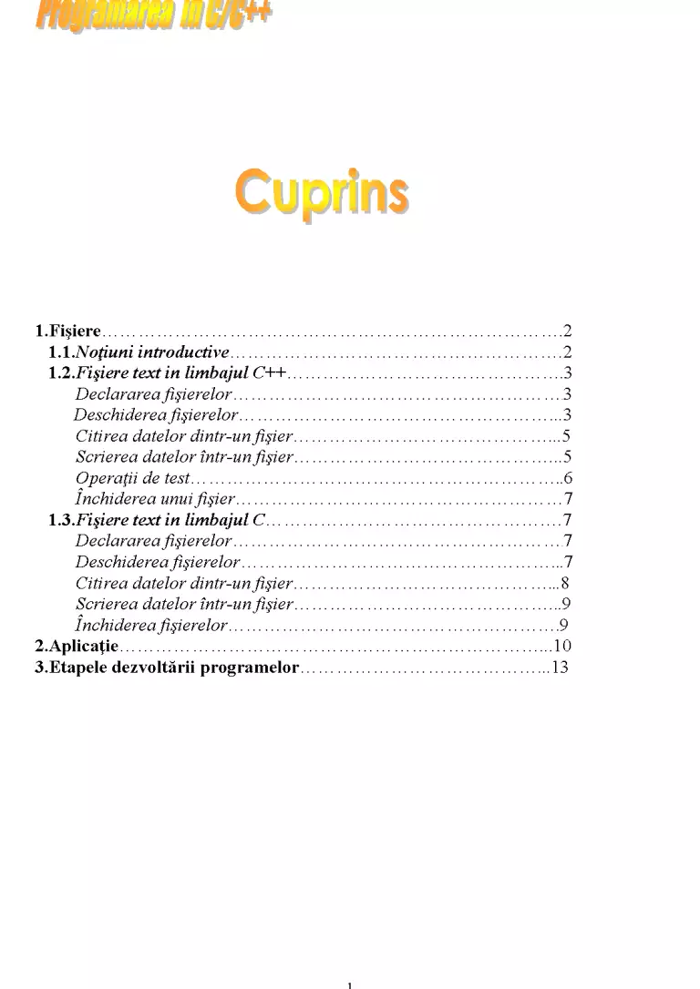Proiect informatică - fișiere text - Proiect - Limbaje de Programare ...