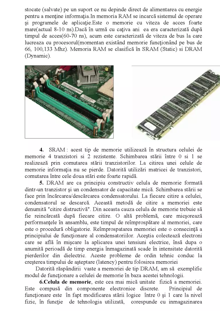 Memoria RAM - Referat - Sisteme de Operare #63803 | RegieLive